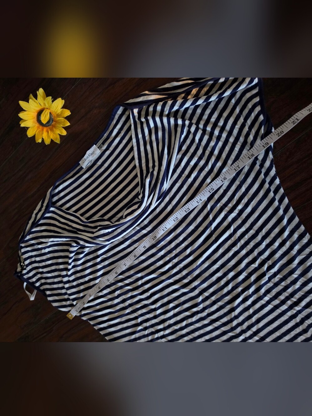 Calvin Klein Striped Navy and White Casual Tee Dress - Women's Summer Dress ♡●♡ - Picture 6 of 7